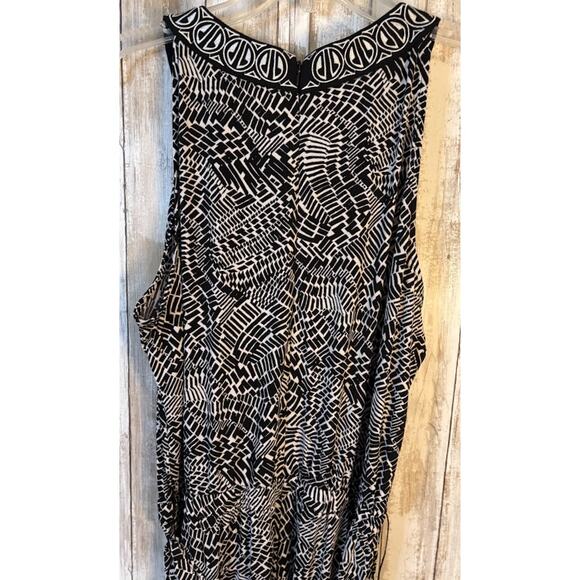 Rafaella Black White Abstract Print Sleeveless Jumpsuit Size Large - Picture 6 of 8